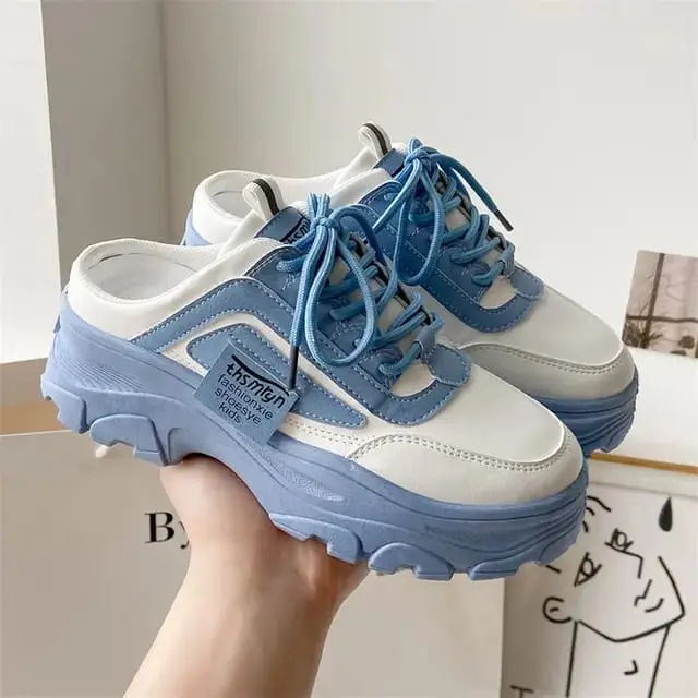 PROMO - SEPATU WANITA SNEAKERS FASHION KOREA SLIP ON TALI SPORT TERBARU 2