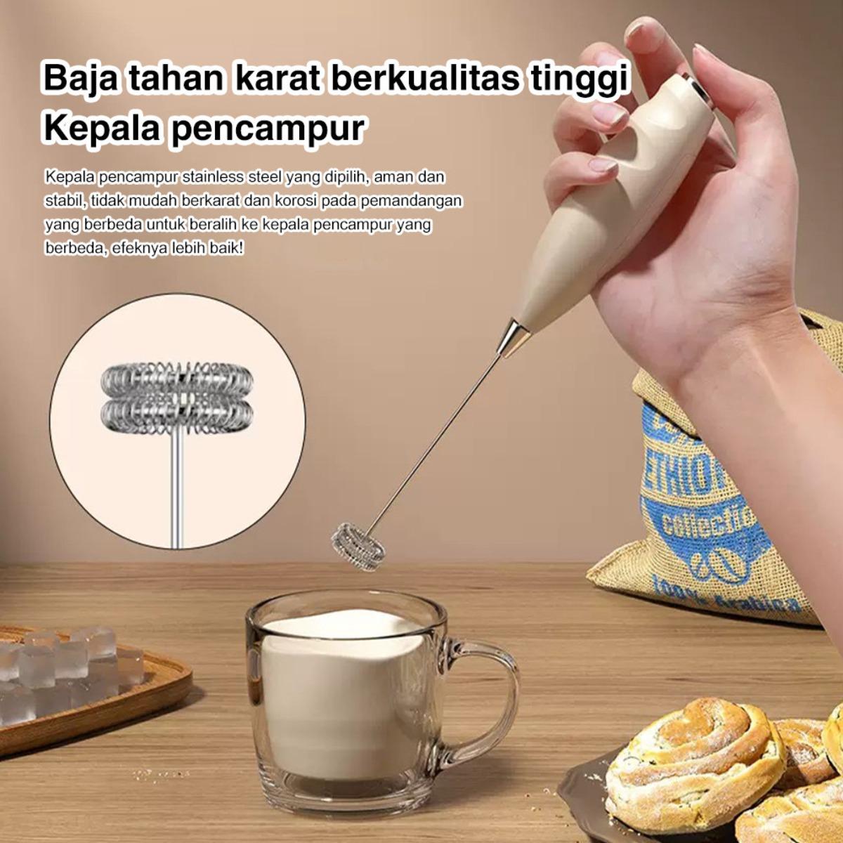 Peralatan Pengaduk Listrik Multifungsi - Milk Frother, Mikser Tangan Kecil, Pengocok Telur, Pengaduk Adonan, Mikser Kopi Ringan, Alat Kocok Busa Susu, Mikser Mini USB Khusus