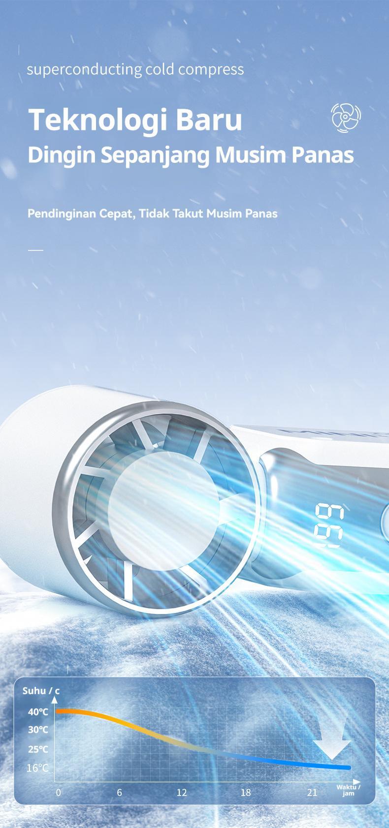 Kipas Angin USB Turbo Kipas Mini Digital Display Handheld Fan Kipas Angin Mini Portable High-speed Mini Kipas Tangan 15000RPM Kipas Strong Wind 120 Gear Wind Digital Display Adjustable