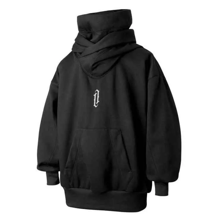 áo hoodie cổ cao ,mũ trùm đầu, áo hoodie ninja họa tiết thêu nổi Menswear Nam Top Dài Tay Ong Loang Nhung áo len Tay Dài Tay Dài áo  hoodie áo hoodie  che mặt áo  cổ rùa Nhung Tăm hoodie  zip 1