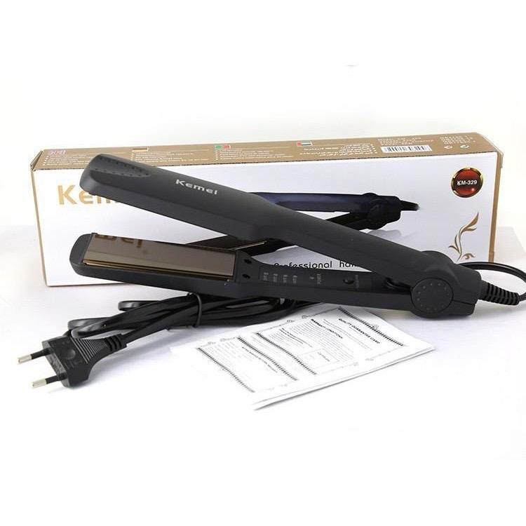 Máy Là Tóc Duỗi Tóc 4 Nấc Nhiệt Bản Pro Size To KEMEI PRO_KM329 - Máy tạo kiểu tóc Bảo Hành 12 Tháng Uốn Tóc Máy Uốn Tóc