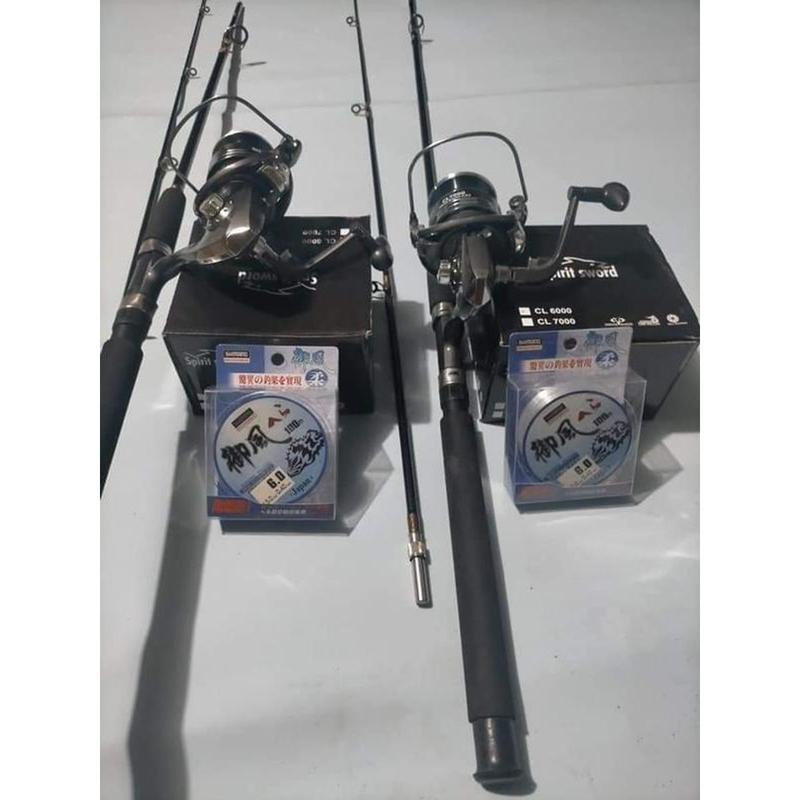 Cần Câu Tải Cá 15kg Shimano 2 Khúc Đặc + Máy Jiachuan CL kèm 1 Cuộn Cước Bắt Cá Fishing Đi Câu Câu Cá Ca