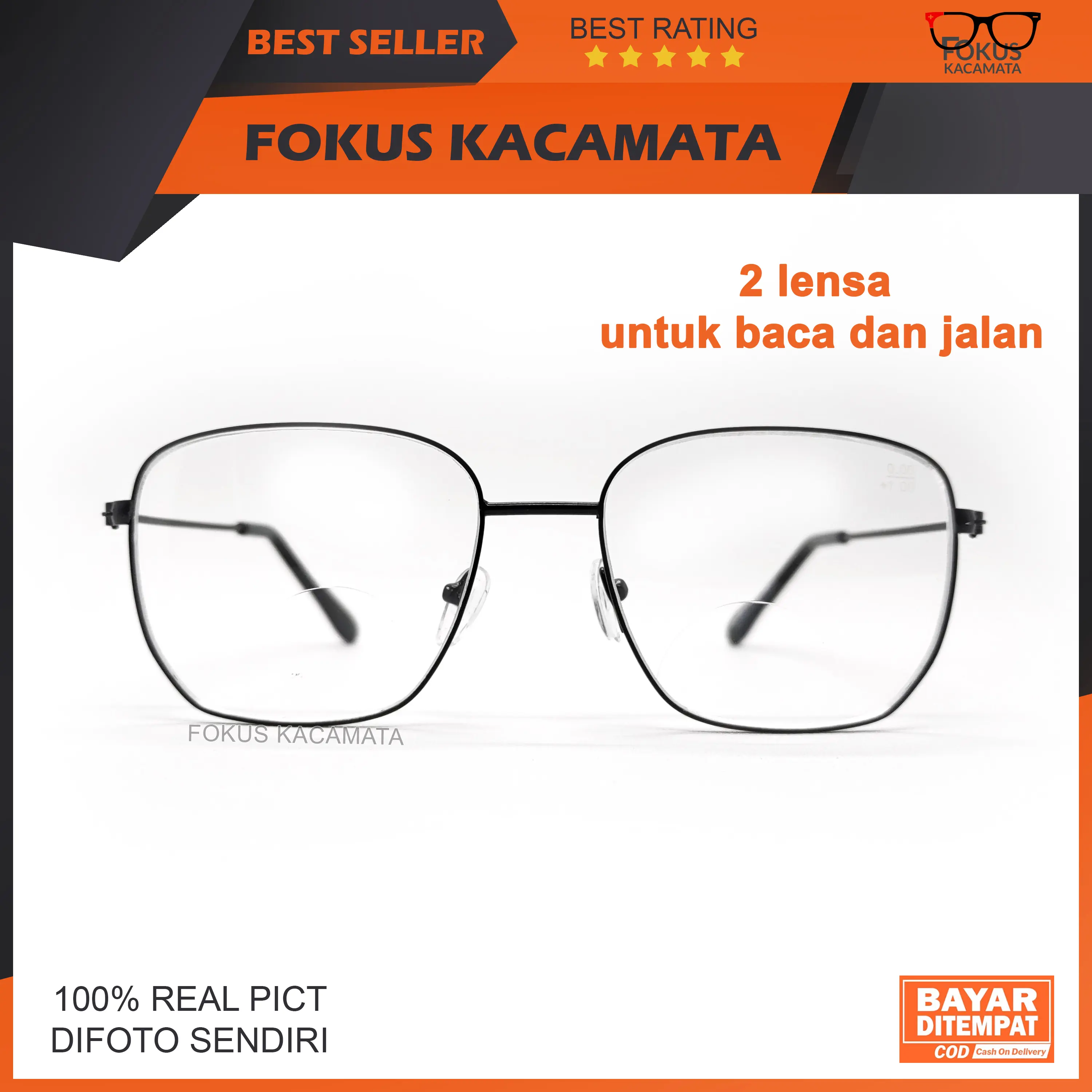 kacamata PLUS BACA DAN JALAN, DOUBLE FOKUS (BONUS KOTAK + LAP) BISA untuk Baca dan Jalan  /Kacamata Plus / Kacamata Rabun Dekat / Kacamata Baca Pria Wanita  / Kacamata Buat Jalan / Unisex / Termurah Dan Terbaru / COD