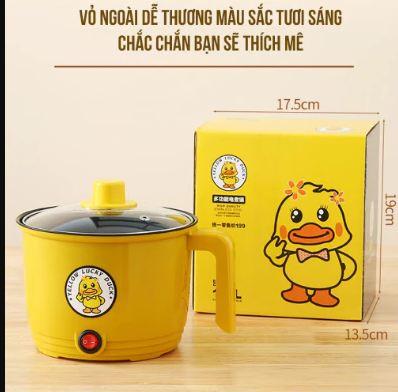 Nồi Lẩu Điện Mini VỊT VÀNG Đa Năng Nấu Cơm Lẩu Cháo Chiên Xào Đa Năng, Dung Tích 1.8L hàng chuẩn 5