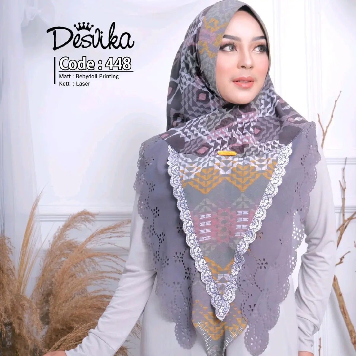 (((ORI DESVIKA))) Khimar motif laser DC 448 ceruty babydoll printing