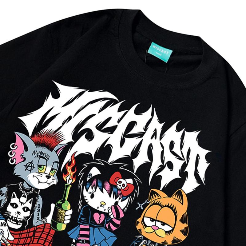 Miscast - Oversized Kaos - Travis - Hitam Crew-neck fashion unisex T-shirt Menswear Top Pria Baju Distro Wanita 2