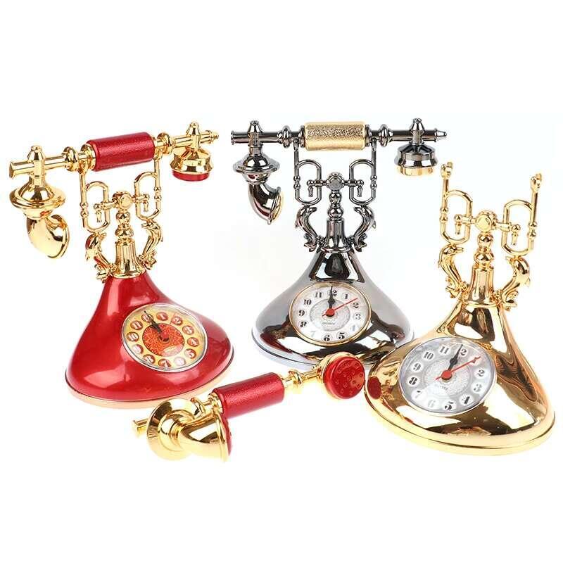 Product Introduction of Small Alarm Clock European Retro Pendulum Creative Timekeeper Desop Ornament For Home Room Bedside Decoration 15
