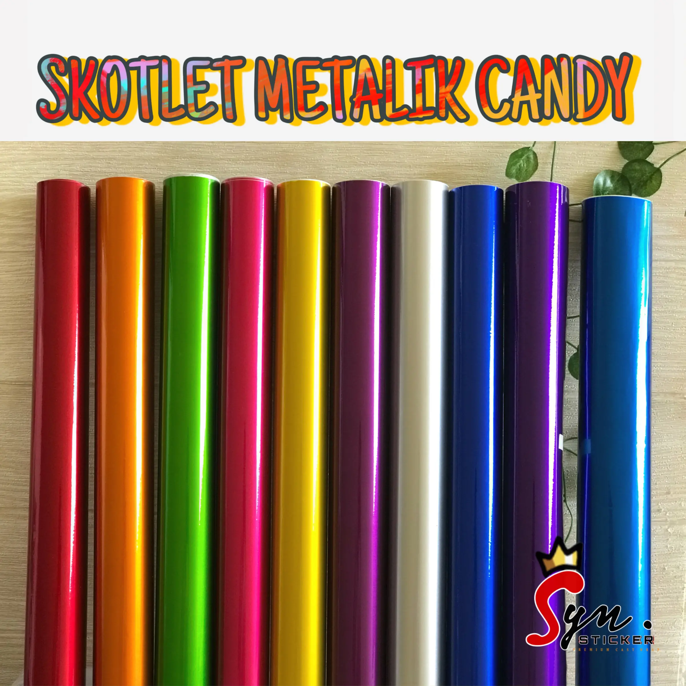Stiker skotlet metalik candy glossy semua warna profix premium color vinyl ( P 50cm x L 45cm )