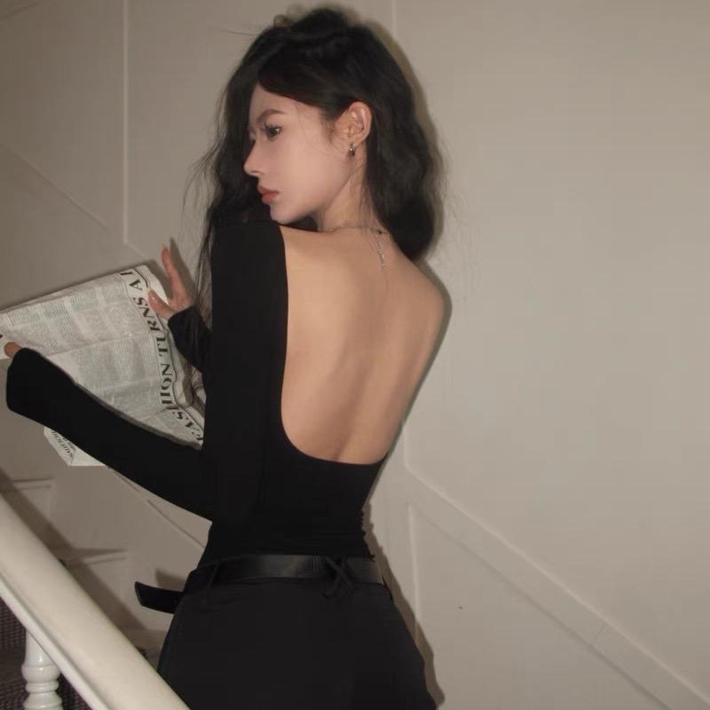 Áo dài tay hở lưng cotton co giãn