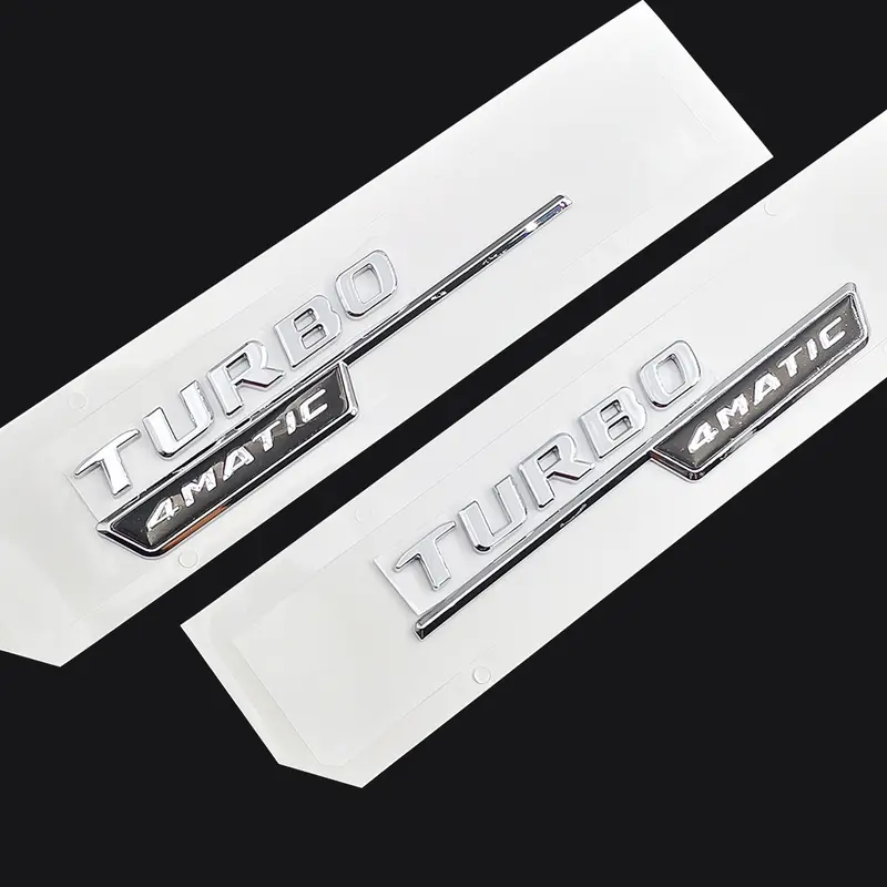 Thư biểu tượng cho Turbo 4matic AMG Huy hiệu Fender Logo Xe dán phong cách cho Mercedes Benz AMG bóng đen 2