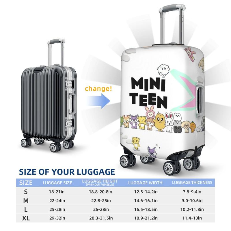 Product Introduction of SEVENTEEN Luggage Cover MINITEEN Elastic Washable Suitcase Protector Anti-scratch Suitcase cover SVT Fits 18-32 Inch Luggage 0