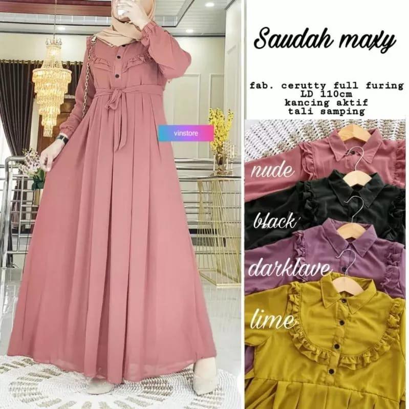 Product Introduction of Gamis Cringkel Terbaru 2025 Lebaran Model Saudah Maxy Rempel Dada Kancing Muslim Dress Crinkle Wanita Remaja Mewah 2