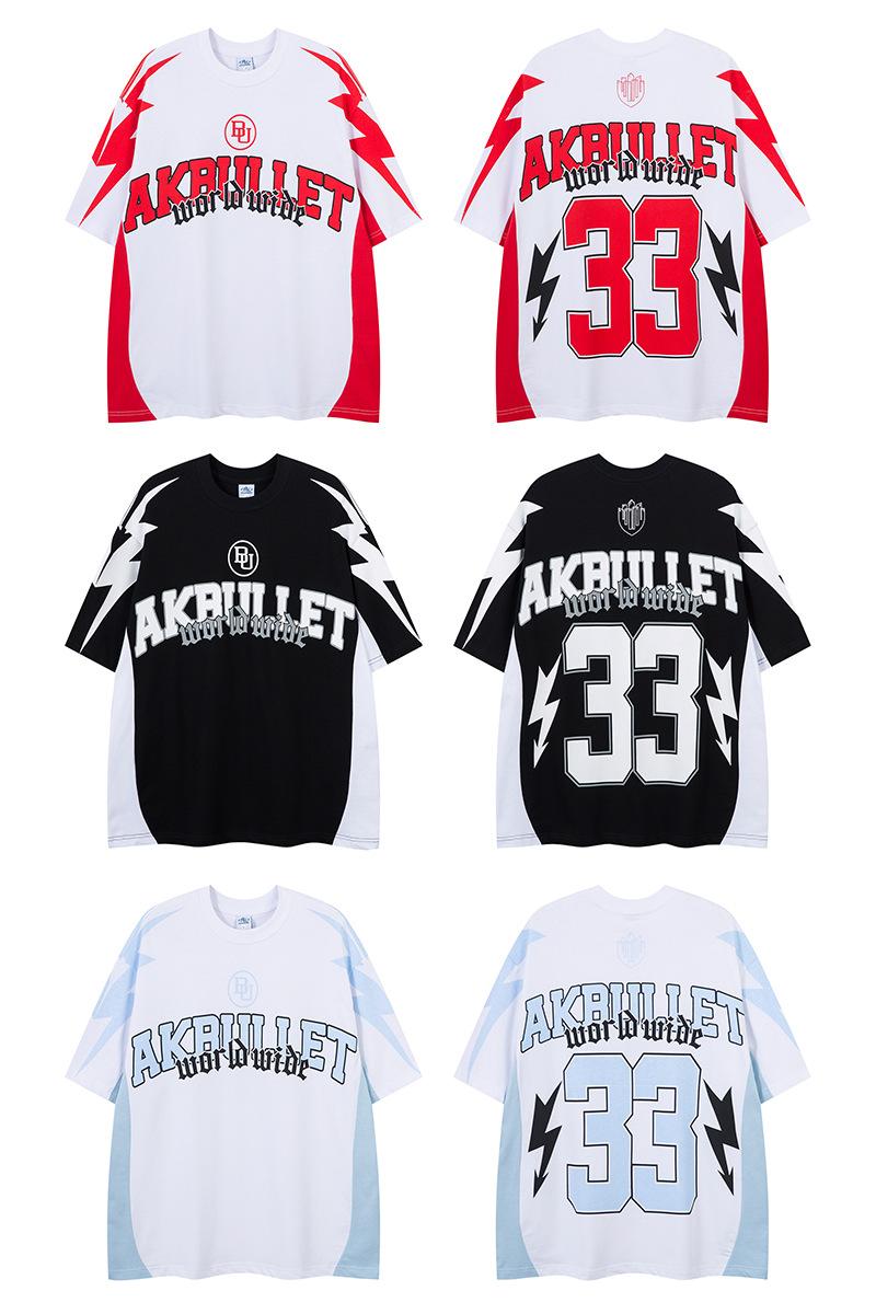 Product Introduction of AKanbullet Summer New Pure Cotton Short Sleeve T-Shirt American Style Jersey Trend Brand High-Quality Heavyweight Printed T-Shirt 4