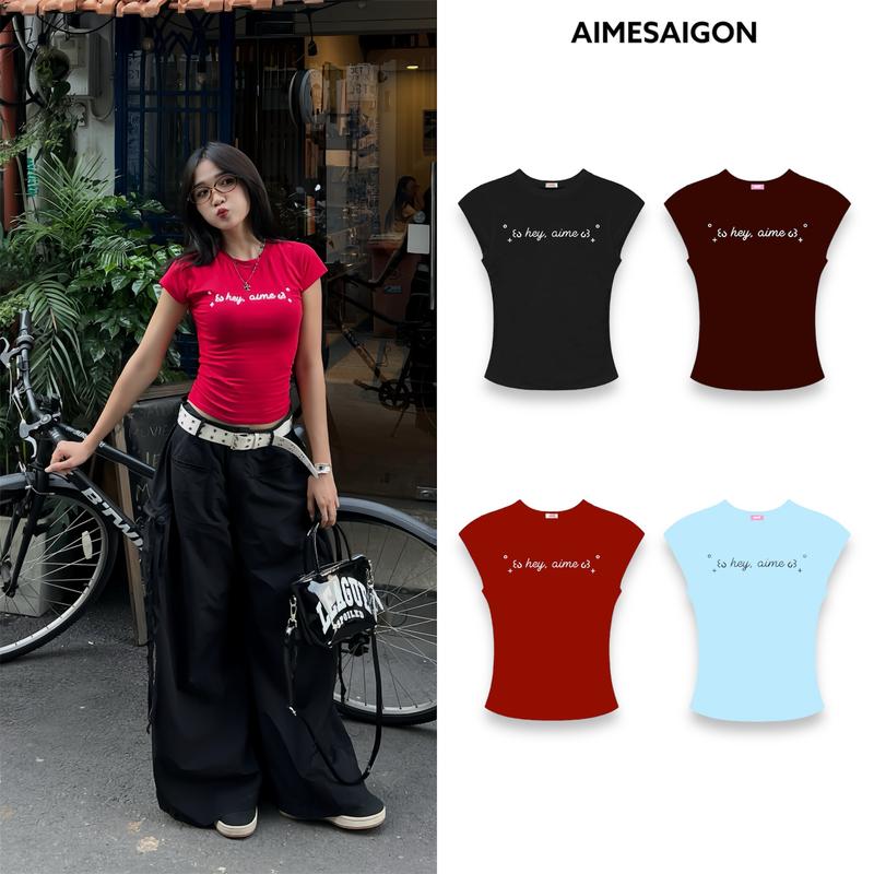 Áo Thun Babytee Ôm Tay Hến Tôn Dáng (Cánh Dơi) AIMESAIGON Top Women Nữ Cotton Cổ Tròn