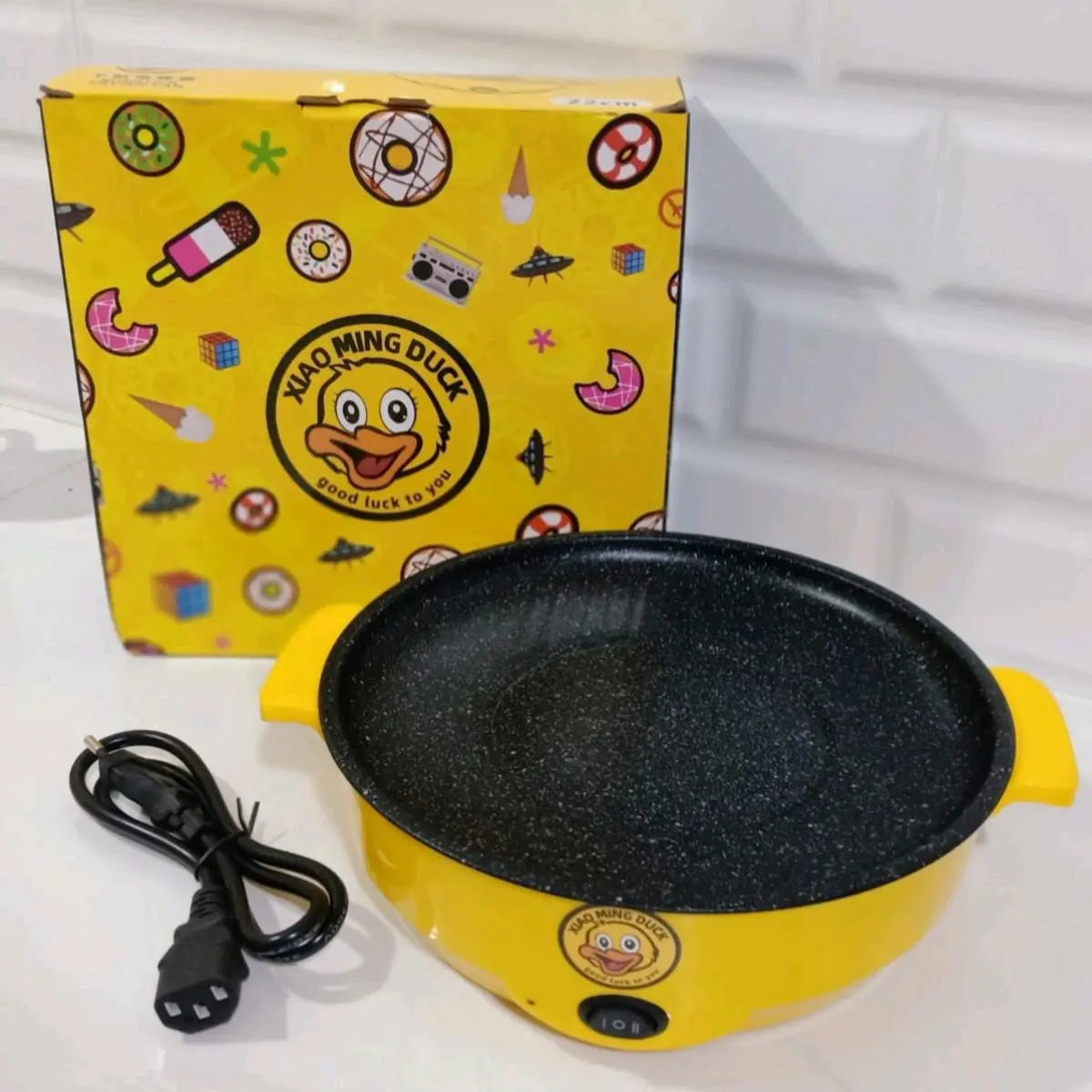 Grill Pan Panggangan BBQ Elektrik Panci Listrik Anti Lengket 22cm