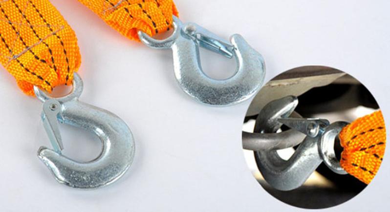 Product Introduction of 4 meters Tow Strap with Hooks Car Vehicle Recovery Rope Trailer Rope 3 tons Capacity Heavy Duty Tow Rope 12