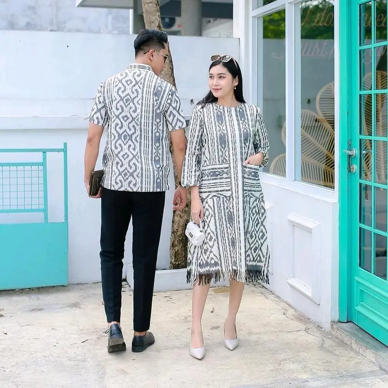 couple tenun terbaru - baju tenun couple terbaru - couple tenun kekinian - set etnik - kemeja tenun & dress tenun terbaru - seragam tenun 2