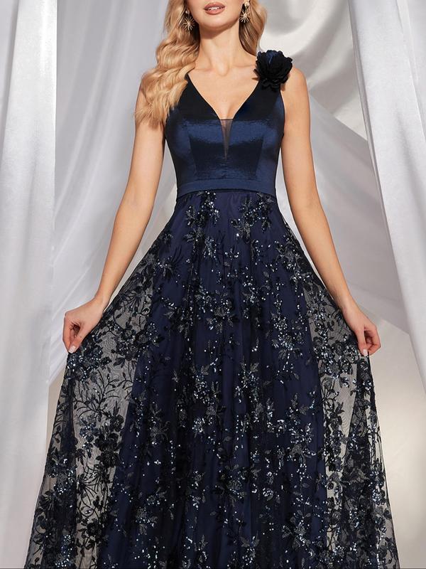 Fashion Elegant The stars Split Joint Flounce V Neck A Line Dresses Fashion Elegant The stars Split Joint Flounce V Neck A Line Dresses