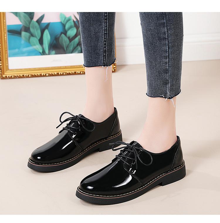 Product Introduction of Small Leather Shoes Women's British Style Autumn and Winter Fleece-Lined Women's Shoes 2022 New Flat Professional Shoes Formal Wear Black Work Shoes 20