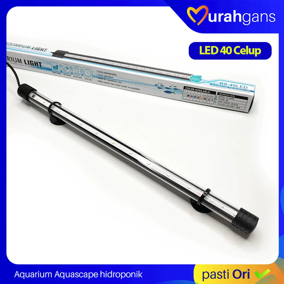 Lampu Aquarium T4 40 cm LED Aquarium Putih Biru Promo Murah