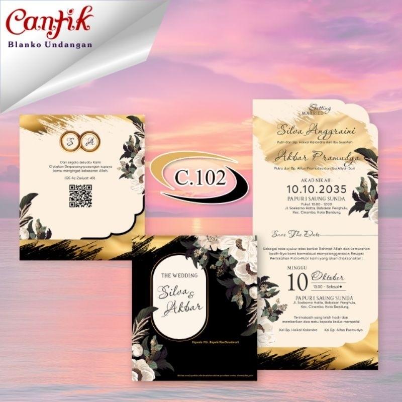 Undangan Pernikahan Kekinian CANTIK 102 Elegan Modern Paket Lengkap 100 PCS Gratis Label & Plastik - JanjiKita | Default