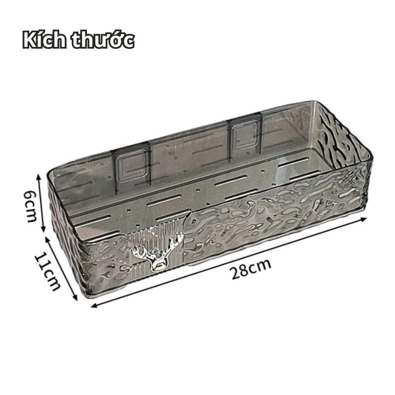 Kệ Để Nhà Tắm Chữ Nhật Trong Suốt Có Móc Hươu Treo Đồ Chất Liệu ABS Cao Cấp 5