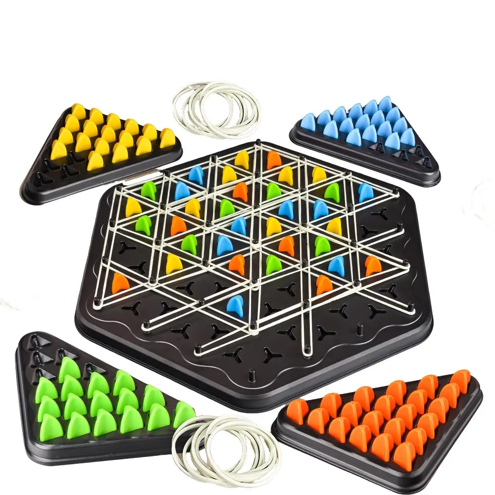 Triangle Chess Game, 1 Set Trigger Rubber Belt Game, Party Leisure & Desktop Interactive Game Props, Birthday Gift, Gift for Her, Men's Gift, Fidget Toys