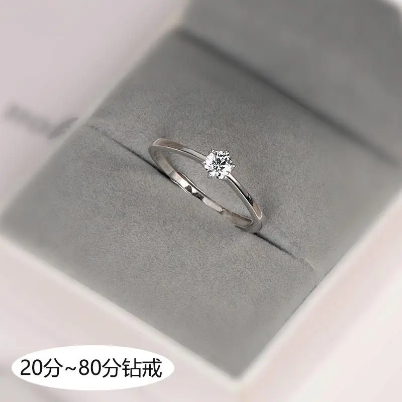Nhẫn Kim Cương Thời Trang, Bạc Sterling S925, Dành Cho Nữ, Moissanite Mô Phỏng, Có Kích Thước 0,3 Carat Và 0,6 Carat, Nhẫn Đơn Giản, Thích Hợp Cho Cầu Hôn Và Đám Cưới, Nhẫn Trứng Chim Bồ Câu