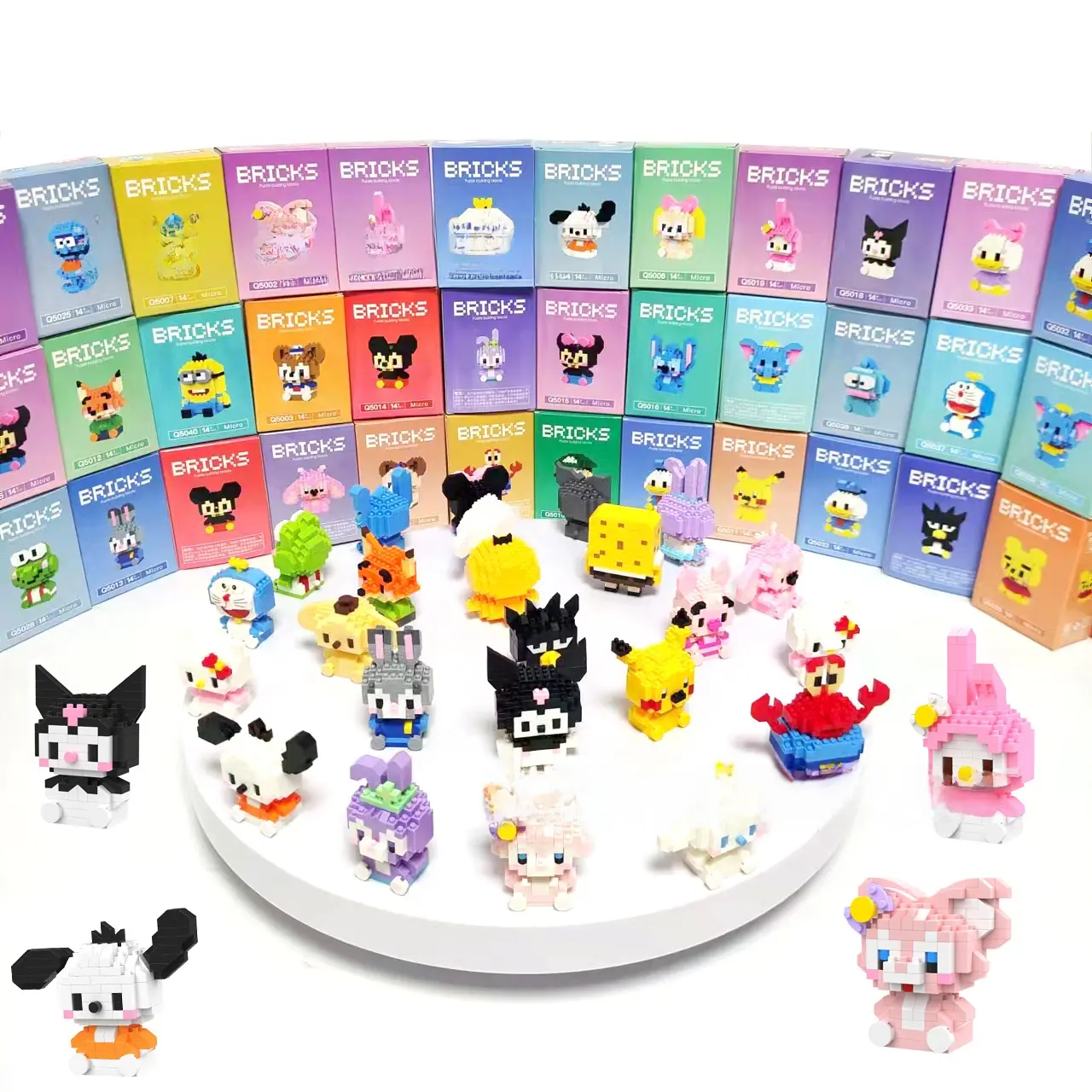Building Blocks Cartoon Characters Small Particles Educational Assembly Children's Toys Small Blind Box