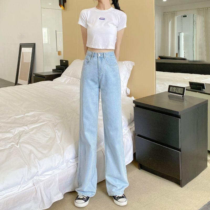 #1 Celana jeans wanita Kulot Jeans Wanita jeans high waist Kulot Loose Lipat Panjang 1
