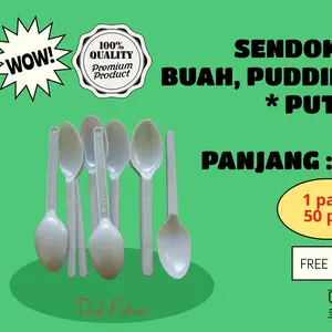 Sendok STG BUAH 11 cm PUTIH SUSU untuk Puding Jasuke Buah Snack isi 50 pcs Kitchenware