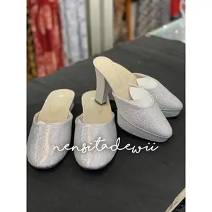 Sepatu Selop Prewed / Pengantin Gliter
