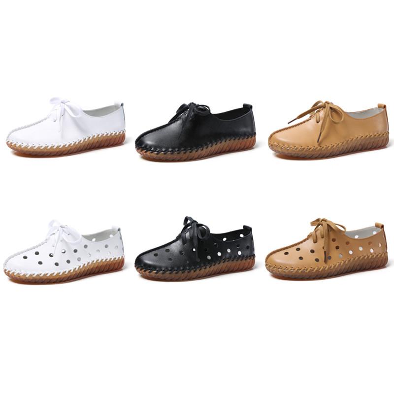 Product Introduction of Leather hand stitched single shoes Soft soled mother shoes lace-up retro fashion casual shoes flat women's shoes 21