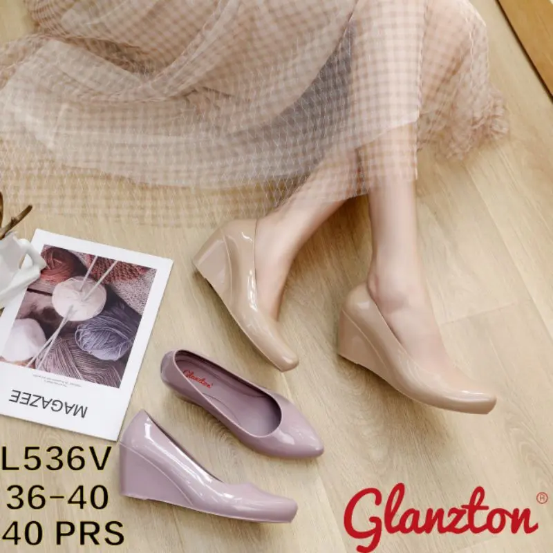 Sepatu Wedges Glossy 5 Cm 536V Heels Shoes