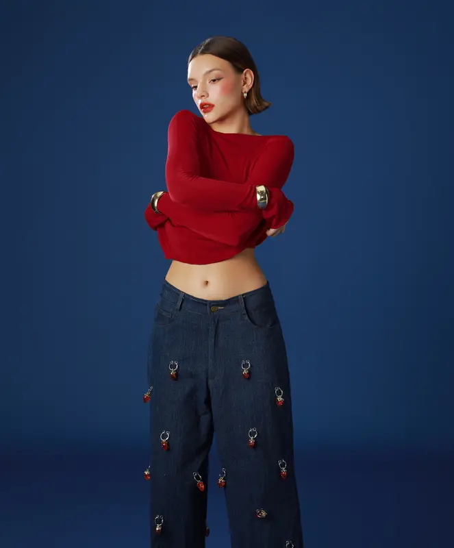 TARTAN - Áo Thun Ánh Co Dãn Hở Lưng - Blush Top 3