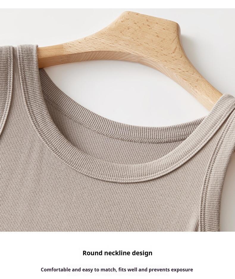 Product Introduction of Women's Threaded Fit Sling Vest Women's Sports Slim Fit Inner Wear Outer Wear Slim Bottoming Shirt Women's Slim Tops 21