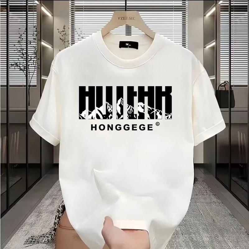 Product Introduction of Áo Thun Ngắn Tay Dáng Rộng Thường Ngày 100% Cotton, In Chữ Và Núi, Dành Cho Nam 5