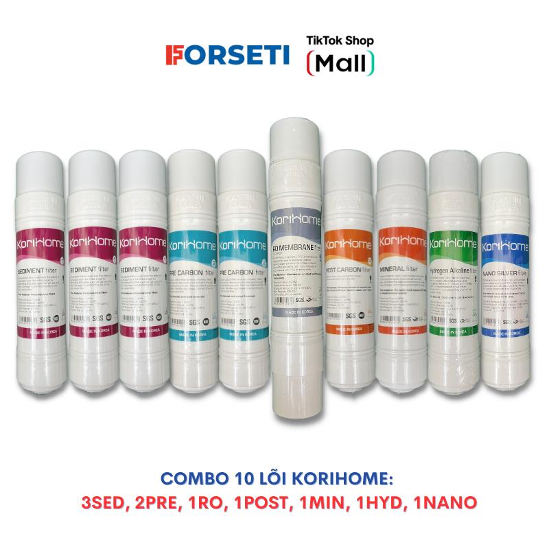 Trọn bộ lõi lọc nước Korihome 10 lõi cho máy WPK-G60S, WPK-G61, WPK-G62