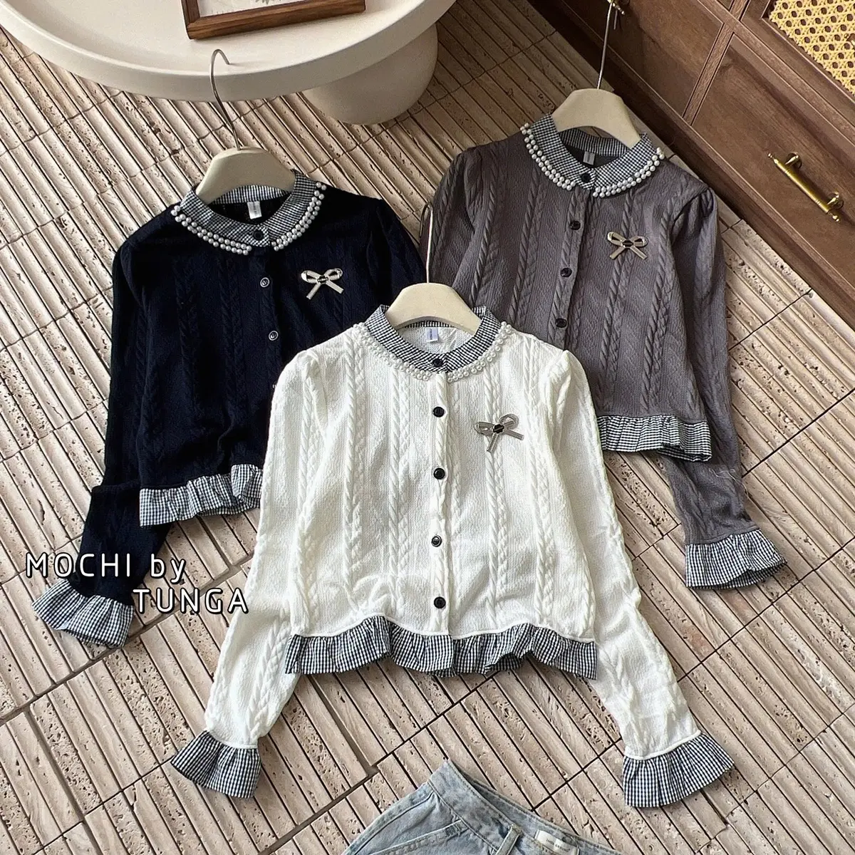 Áo len phối tay kẻ feesz chất len