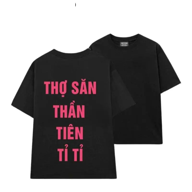 Áo Thun In Chữ THỢ SĂN THẦN TIÊN TỈ TỈ Unisex Nam Nữ Hot Trend 2024 full size aothun Basic unisex chất cotton mền áo phông Menswear Cổ Tròn