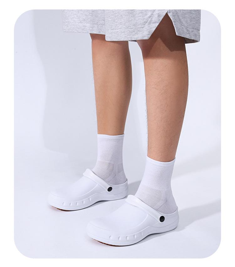 Product Introduction of Giày Đầu Bếp, Dành Cho Nam Và Nữ, Chất Liệu EVA, Dép Siêu Nhẹ, Thích Hợp Cho Bác Sĩ Và Y Tá, Giày Phẫu Thuật, Guốc Thông Gió Chống Trượt, Chống Thấm Nước Và Chống Dầu, Giày Đi Làm Đế Bằng Sandal 8