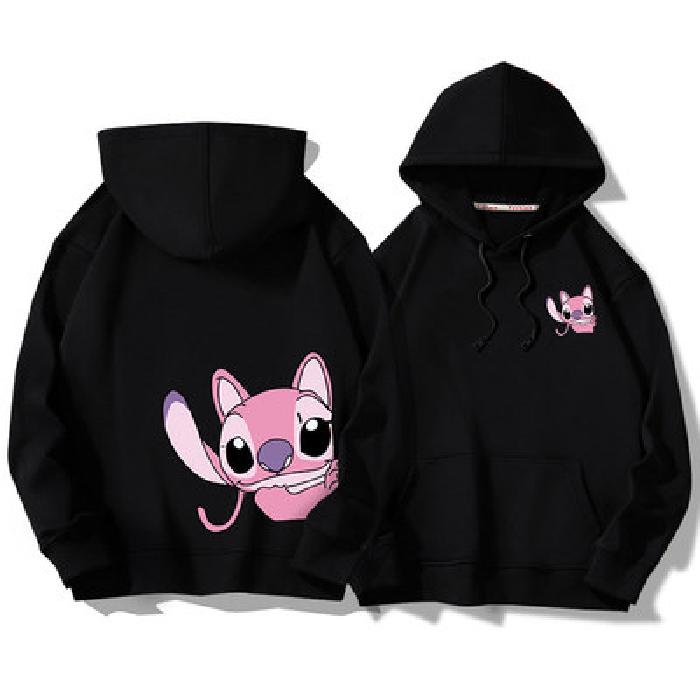 [Ready stock] men's casual hoodie cartoon Stitch Pattern Coat Women & Men thicken loose cotton couple wear tops sportswear Clothing Fashion 2