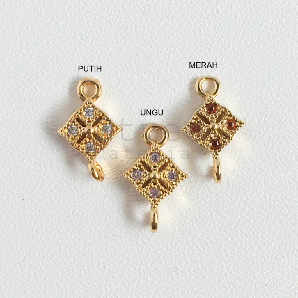 L315 Liontin bandul kalung gelang permata zircon segitiga