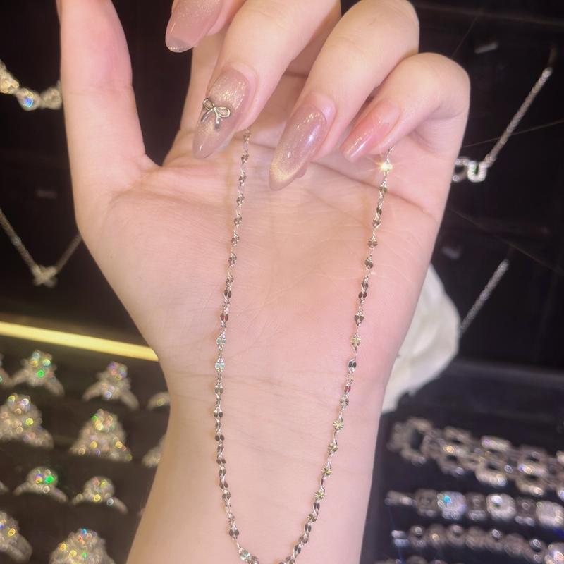 [ Hoàng Phát ] Trang Sức Dây Chuyền Bạc Ý 925 Xoắn Lá Sáng Lấp Lánh 4T5 (45cm) Thời Trang (P0001) KHÔNG XI