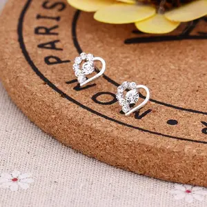 Anting wanita elegan Anting princess round high quality Grade original store cantik elegan Earrings Perak ℂ&𝕊 1222