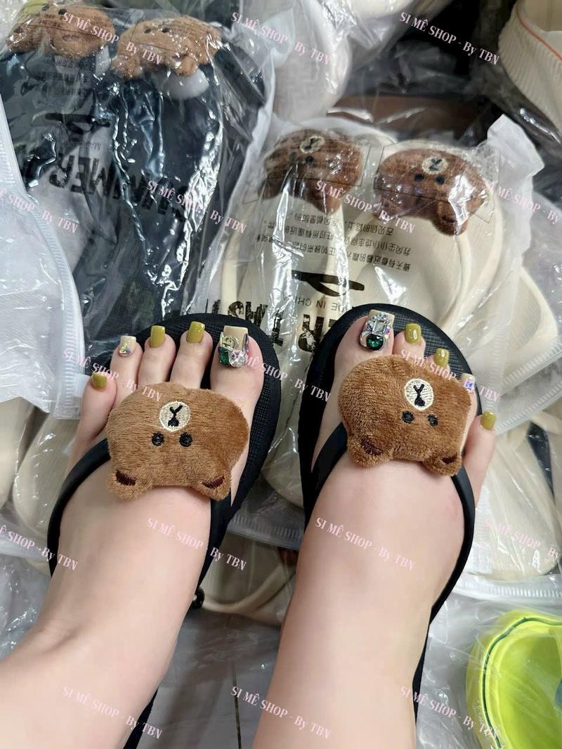 Product Introduction of DÉP KẸP GẤU  CUTE - HÀNG QC - DÉP NỮ - DéP Shoes Women dep hot kieu xỏ vip quai ngang hoa 3
