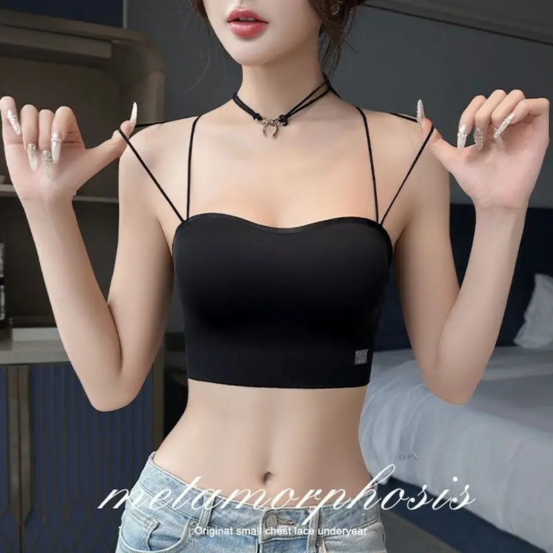 Cross Back Bra for Women with Thin Straps, Specially Designed for Summer, Thin Anti-Exposure, Beautiful Back, No Buckle Bra for Matching with Slip Dresses