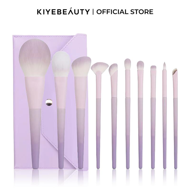 Bộ Cọ Trang Điểm KIYE 10 Cây Màu Tím Sữa Siêu Mềm Thích Hợp Cho Người Mới