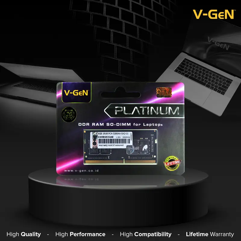 RAM Memory Vgen SODIMM DDR4 8GB 1Rx16 PC4-3200AA 3200Mhz
