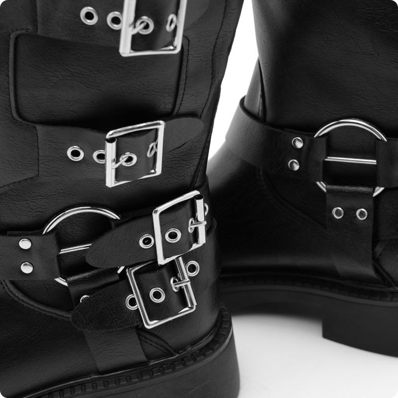 Bốt nữ Rebloom shoes - Boot cổ cao 32cm đế giày cao 4cm mũi vuông, phiên bản phối khuy ngang siêu đẹp 9